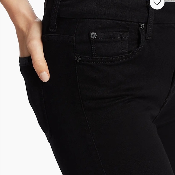 7 For All Mankind The High-Rise Skinny Black Jeans Size 28 - Picture 5 of 14